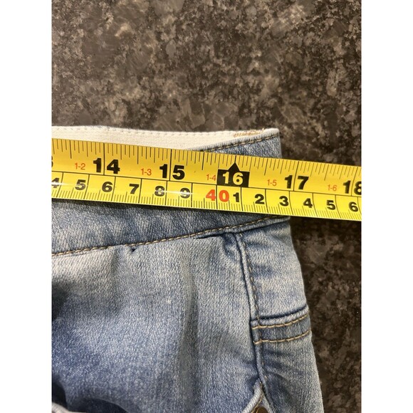 Democracy Jeans Women Size 12 Blue "Ab" Technology Tapered Fray Hem Denim Jeans - Picture 4 of 10